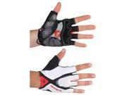 Giordana 2015 Targa Short Finger Cycling Gloves GI S2 GLOV TARG White Black with red accents L