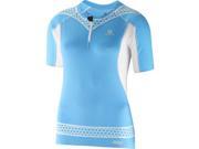 Salomon 2014 15 Women s S Lab Exo Zip Tee Running Shirt Score Blue White M