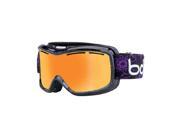 Bolle 2015 Monarch Ski Goggles Black and Purple Flower Frame Amber Gun Lens