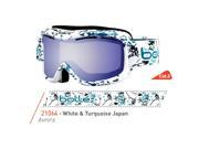 Bolle 2015 Monarch Ski Goggles White and Turquoise Japan Frame Aurora Lens