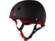 Triple Eight Rubber Multi Impact Skate Hardhat with Sweatsaver Liner Black Rubber w Red Liner XS