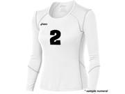 Asics 2016 Women s Volleycross Long sleeve Volleyball Jersey BT2510 White Steel Grey XS