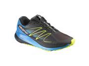 Salomon 2015 16 Men s Sense Propulse Running Shoes L37640200 Black Methyl Blue Gecko Green 10.5