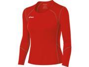 Asics 2016 Women s Volleycross Long sleeve Volleyball Jersey BT2510 Red Steel Grey L