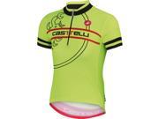 Castelli 2015 Segno Kid Children s Youth Short Sleeve Cycling Jersey A15076 yellow fluo black Youth XL