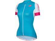Castelli 2015 Women s Certezza Full Zip Short Sleeve Cycling Jersey A14052 atoll blue white S