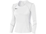 Asics 2015 16 Jr Volleycross Long sleeve Volleyball Jersey BT2511 White Steel Grey XL
