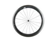 Profile Design 58 TwentyFour Full Carbon Clincher Road Bicycle Wheel Front Black w Black Logo Sticker Front