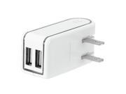 PureGear 12W 2.4A Dual USB Wall Charger White