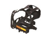 Evo E Sport AT Resin 9 16 inch ATB Recreational Bicycle Pedals with Toe Clips and Straps Pair YH 28X
