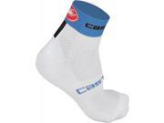 Castelli 2017 Free 6 Cycling Sock R14033 white drive blue S M