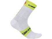 Castelli 2017 Free 9 Cycling Sock R13040 white yellow fluo L XL