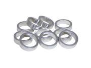 Evo Alliage Alloy 1 1 8 inch Bicycle Headset Spacers Silver 10mm x 26.8mm x qty 10