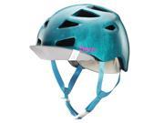 Bern 2016 Women s Melrose Summer Bike Helmet w Visor Satin Blue Acid Wash w Flip Visor M L