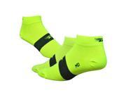 DeFeet AirEator 1inch Speede Team Defeet Cycling Running Socks AIR1TD Hi Vis Yellow Black Stripe S