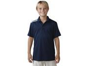 Adidas Golf 2016 Boys ClimaCool 3 Stripes Short Sleeve Polo Shirt Navy White L