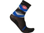 Castelli 2016 17 Fatto 12 Cycling Sock R16576 black surf blue L XL