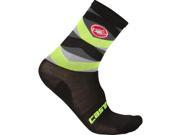 Castelli 2016 17 Fatto 12 Cycling Sock R16576 black yellow fluo L XL