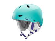 Bern 2016 17 Women s Brighton Thin Shell EPS Winter Snow Helmet w Liner Satin Seafoam Green w Grey Liner XS S