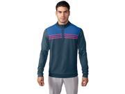 Adidas Golf 2017 Men s ClimaCool Colorblock 1 4 Zip Long Sleeve Layering Top Mineral Blue Ray Blue M