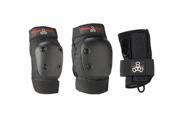 Triple Eight Jr Derby Youth Wrist Elbow Knee Pad Protective 3 Pack Black