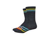 DeFeet Wooleator 5in Strawfoot Handmade Summer Stripe Cycling Running Socks Summer Stripe S