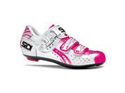 Sidi 2015 Women s Genius 5 Fit Carbon Road Cycling Shoes White Pink Fluorescent SRS GFW WHFP White Pink Fluorescent