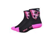 DeFeet AirEator 3in Women s Sugarfly Cycling Running Socks Sugarfly Black Pink M L