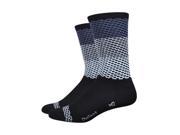 DeFeet AirEator 6in Charleston High Rouleur Collection Cycling Running Socks Charleston Grey White S