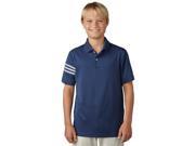 Adidas Golf 2017 Junior s ClimaCool 3 Stripe Short Sleeve Polo Shirt St Dark Slate S