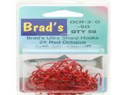 Brad s Killer Fishing Gear Red Hook 50 Pack Size 3 0 OCR 3 0 50