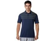 Adidas Golf 2017 Men s ClimaCool 3 Stripes Mapped Short Sleeve Polo Shirt Dark Blue XL