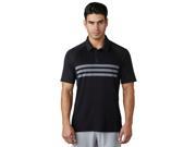 Adidas Golf 2017 Men s ClimaCool 3 Stripe Competition Short Sleeve Polo Shirt Black Vista Grey Black 2XL