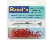 Brad s Killer Fishing Gear Red Hook 50 Pack Size 2 OCR 2 50
