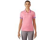 Adidas Golf 2017 Women s 3 Stripes Tipped Short Sleeve Polo Shirt Easy Pink XS