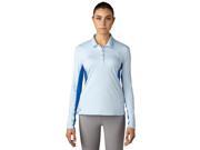 Adidas Golf 2017 Women s Essentials 3 Stripes Long Sleeve Polo Shirt Easy Blue Blue XL