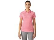 Adidas Golf 2017 Women s Essentials Double Stripe Short Sleeve Polo Shirt Easy Pink L