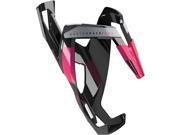 Elite Custom Race Plus Bicycle Water Bottle Cage BLACK glossy pink graphic