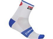 Castelli 2017 Rosso Corsa 6 Cycling Sock R17036 white surf blue S M