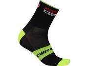 Castelli 2017 Rosso Corsa 6 Cycling Sock R17036 black yellow fluo S M
