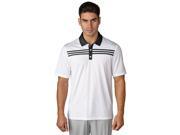Adidas Golf 2017 Men s 3 Stripes Textured Short Sleeve Polo Shirt White Black M