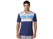 Adidas Golf 2017 Men s ClimaCool Engineered Block Short Sleeve Polo Shirt St Dark Slate Clear Grey Joy Blue Energy M