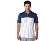 Adidas Golf 2017 Men s ClimaCool Gradient Chevron Print Short Sleeve Polo Shirt Dark Slate White XL