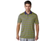Adidas Golf 2017 Men s Club Merch Stripe Short Sleeve Polo Shirt Dark Blue Vivid Yellow Clear Grey M