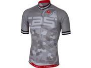 Castelli 2017 Men s Attacco Full Zip Short Sleeve Cycling Jersey A17023 luna gray M