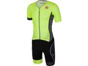Castelli 2017 Men s Free Sanremo Short Sleeve Triathlon Suit T16073 yellow fluo anthracite black L
