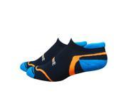 DeFeet D Evo Tabby Cycling Running Socks DEVT Black w Process Blue Hi vis Orange XL