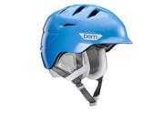 Bern 2016 17 Women s Hepburn Zipmold Winter Snow Helmet w Liner Satin Bright Blue w Grey Liner M L
