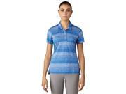 Adidas Golf 2017 Women s 3 Stripe Novelty Short Sleeve Polo Shirt Blue XL