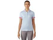 Adidas Golf 2017 Women s 3 Stripes Tipped Short Sleeve Polo Shirt Easy Blue L